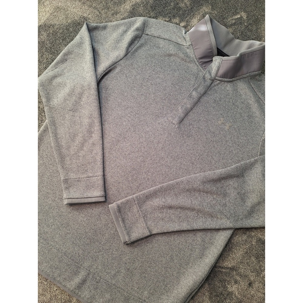 Under Armour Golf 1/4 Snap  Loose Fit Cold Gear Sweater L Gray Athleisure Active